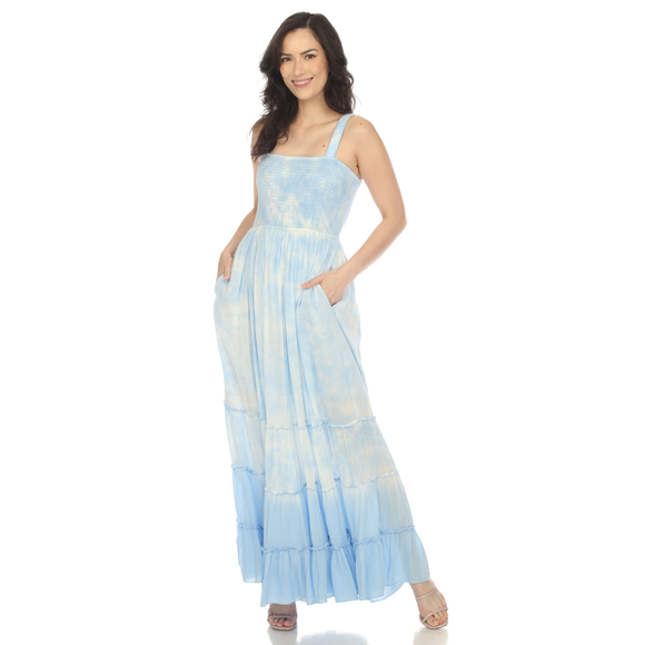 Women's Smocked Ruffle Maxi Dress - Picture 1 of 5